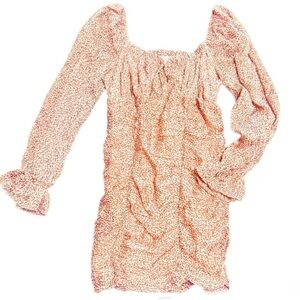 New Nordstrom long sleeve leopard print ruched dress by Lush